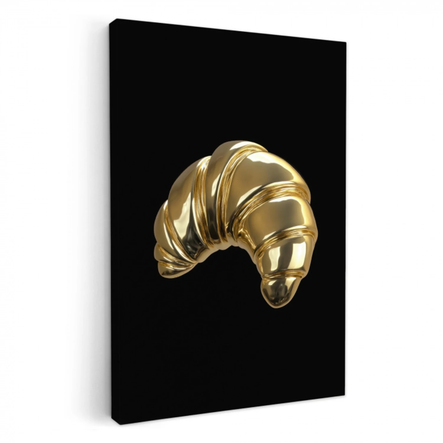 Croissant - Brood - Goud - Zwart KitchenYeah - Keuken - Canvas klein -3d