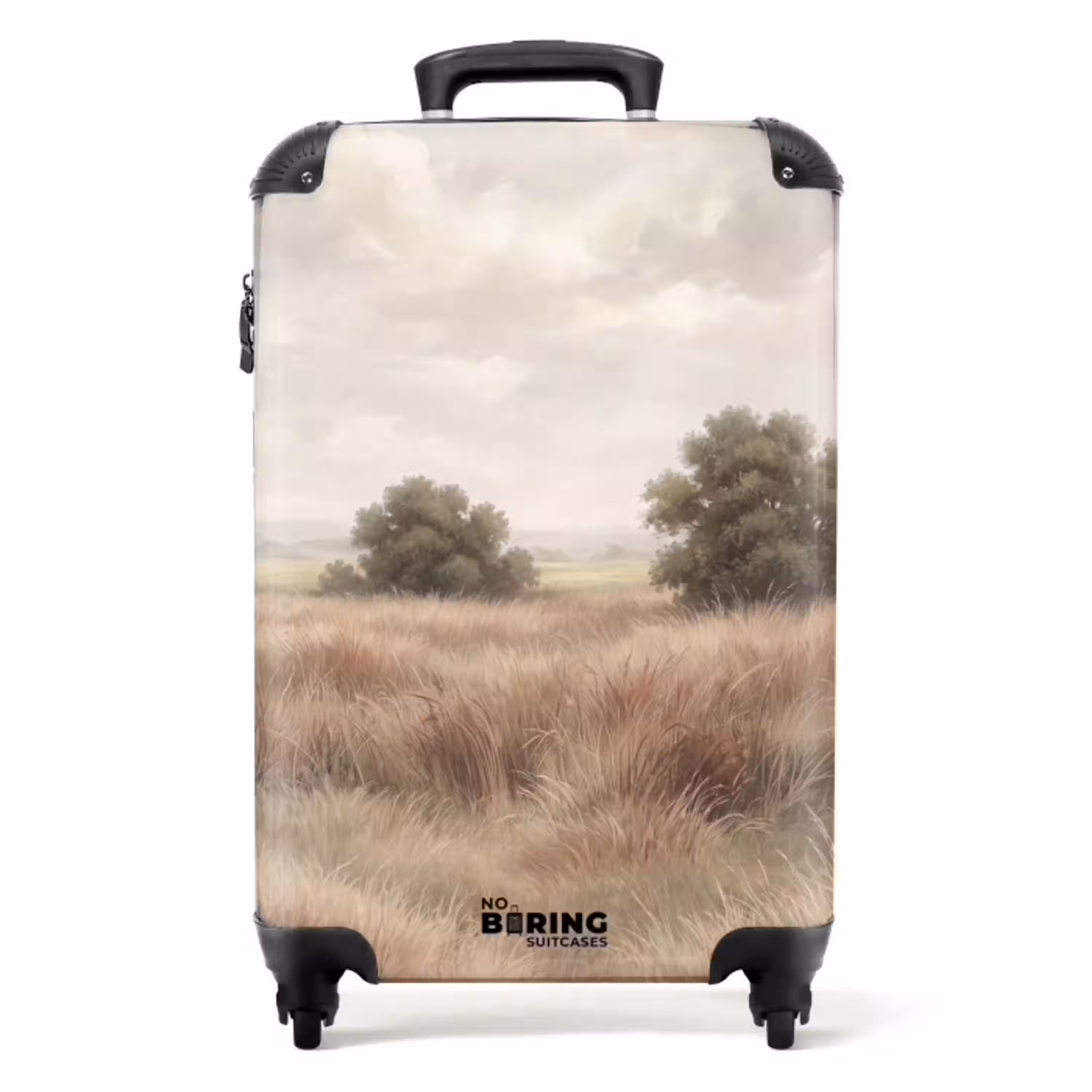 Landschap - Minimalistisch - Beige NBS - Handbagage koffer - Volwassenen Unisex middel -productfoto_recht