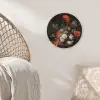 Stilleven met bloemen en een horloge - Schilderij van Abraham Mignon Wandcirkel kunststof plaat 5mm dik klein -sfeer5