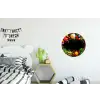 Groente - Graffiti - Kleurrijk - Koken - Abstract Wandcirkel aluminium klein -kinderkamer