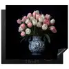 Bloemen - Roze - Tulpen - Vaas Inductie beschermer vinyl 3mm middel -3d