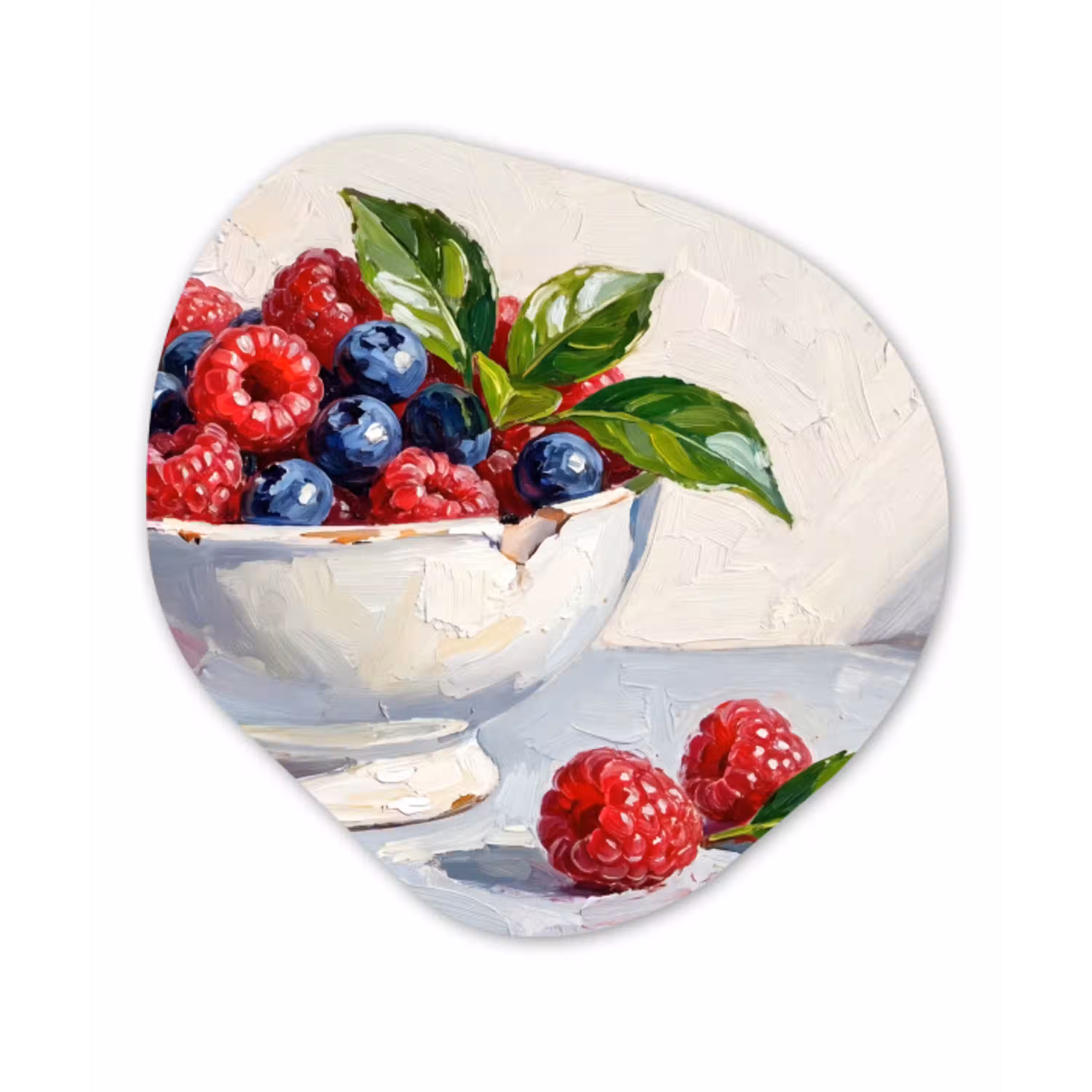 Bessen - Kom - Eten Wandcirkel Organisch Plexiglas middel -3d