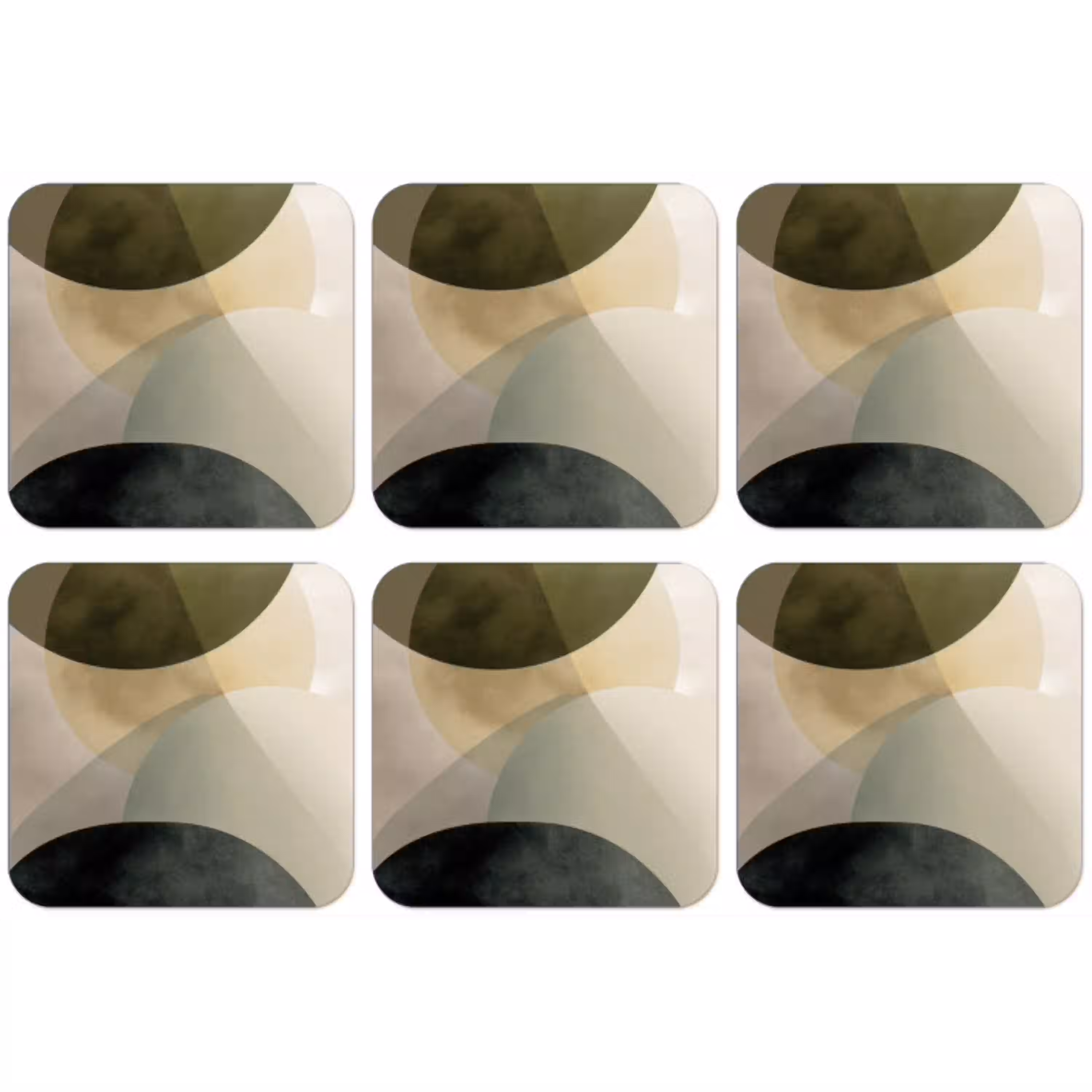 Vlakken - Abstract - Beige - Cirkels onderzetter kurk middel -zkaufland3dotto