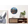 Grachten Amsterdam - Huizen - Stad - Kleurrijk Wandcirkel aluminium klein -kantoor