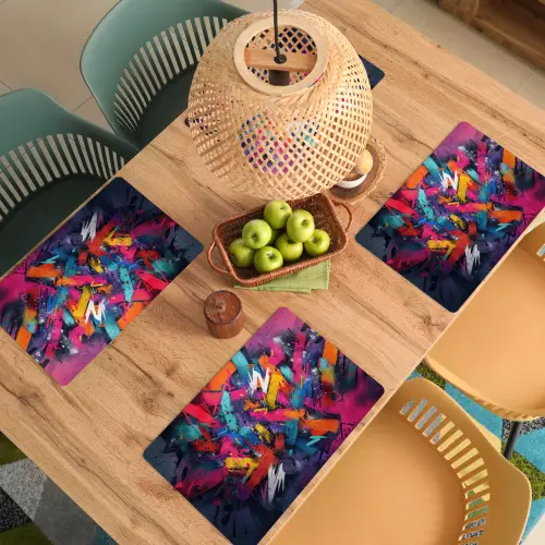 Abstract - Explosie - Neonkleuren Placemat vinyl groot -zzsfeer5_Kitchenyeah-website