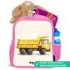 Kiepwagen - Getekend - Geel Kinderrugzak - Roze middel -inhoud_NL