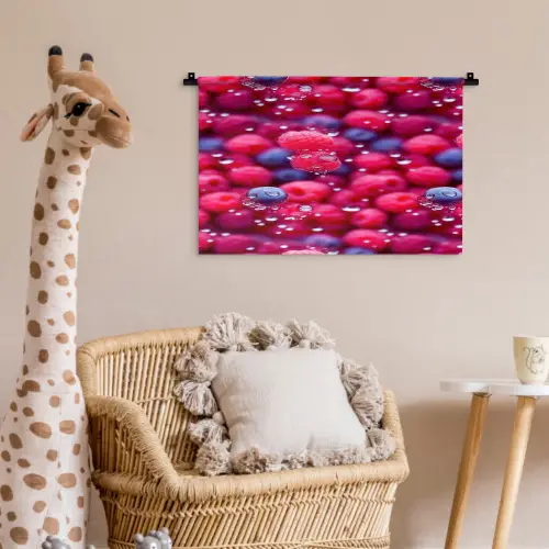 Frambozen - Bessen - Roze - Blauw Wandkleed katoen klein 269 -wsfeer5_kind