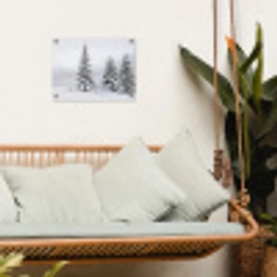 Fijnsparren - Sneeuw - Winter - Landschap - Stilte tuinposter los doek klein -sfeer7