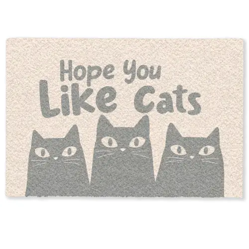 Katten - Quote - Grijs - Beige Deurmat klein -zkaufland3d