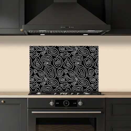 Lijnen - Patronen - Vloeiend - Bogen keuken achterwand spatscherm klein 900 -sfeer1
