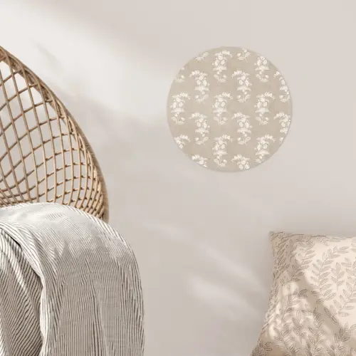 Motief - Beige - Linnen Wandcirkel behangsticker klein 186 -sfeer4
