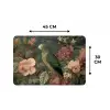 Groene papegaai - Kleurrijke bloemen - Donkere achtergrond Placemat vinyl groot -specs