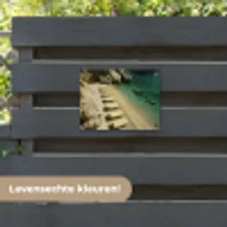 Strandbedden - Zee - Stenen - Baai tuinposter los doek klein -sfeer3