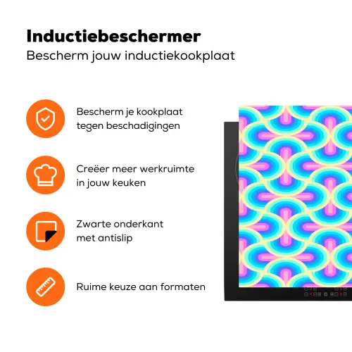 Cirkels - Neon - Bogen Inductie beschermer vinyl 3mm klein 276 -zzzzzzz-td-ups