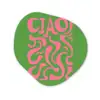 Abstract - Roze - Ciao - Vormen Wandcirkel Organisch Plexiglas middel -3d