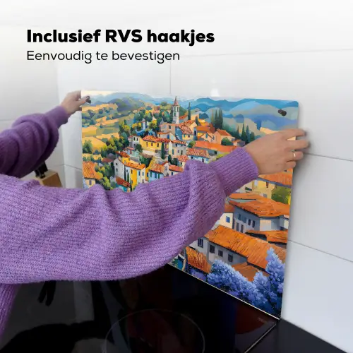Dorp - Heuvels - Landschap - Bomen Inductie beschemer met haakjes klein -ky-ophangen-nl