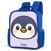Pinguïn Kinderrugzak - Blauw middel -schuin
