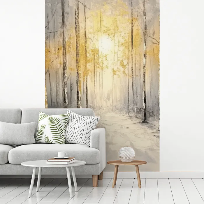 Winter - Abstract - Sneeuw - Natuur - Zon fotobehang vinyl groot -woonkamer