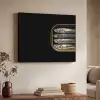 Sardines - Blik - Zwart - Vissen Textielframe - compleet frame klein -sfeer3