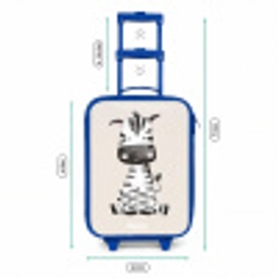 Zebra portrettekening met beige achtergrond Kinderkoffer - Blauw klein -productfoto_formaten