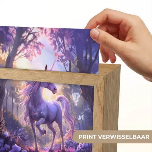Eenhoorn - Paars - Sprookje - Fantasy dier Light Box met kabel (Kinderlampje) klein -USP_websiteprintNL
