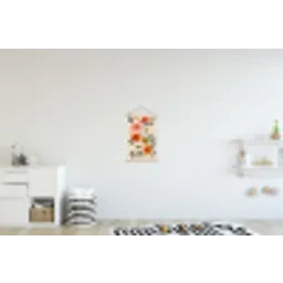 Veldbloemen - Stengels - Blaadjes - Groen textielposter latten blank klein -kinderkamer