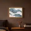 Lijnen - Golven - Abstract - Blauw Light Box met batterij (Wandlamp) middel -sfeer4