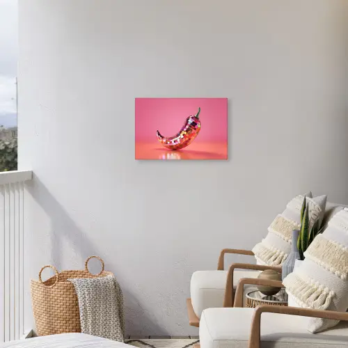 Peper - Disco - Rood - Glitter Tuinposter op houten frame 2 cm dik klein -sfeer1