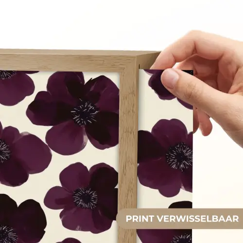 Bloemen - Aquarel - Paars Light Box met batterij (Wandlamp) middel 907 -USP_websiteprintNL