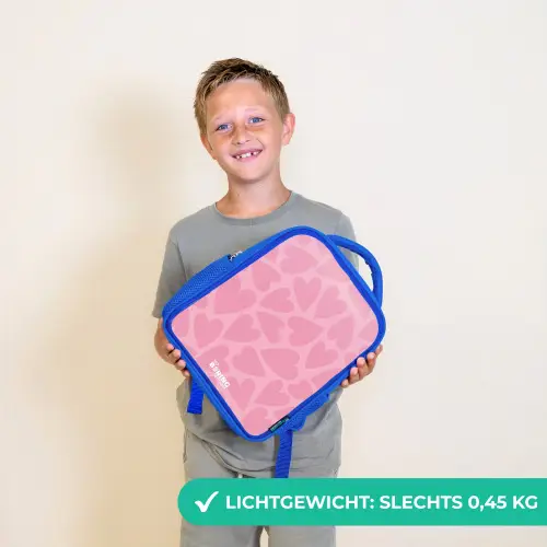 Roze hartjes patroon Kinderrugzak - Blauw middel -sfeer1_NL