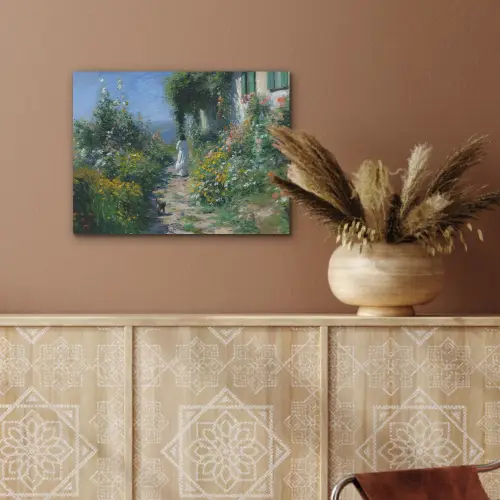Kat - Vrouw - Bloemen - Huis PET vilt klein -sfeer4