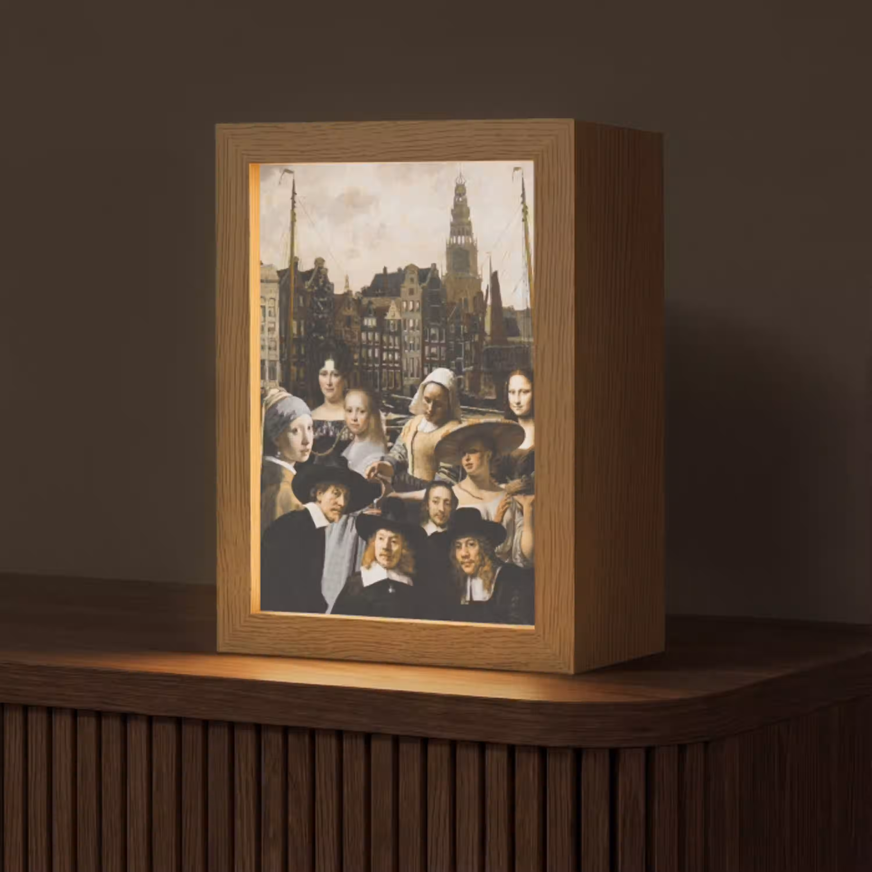 Schilderij - Oude Meesters - Collage Light Box met kabel (Tafellamp) klein -z3d_website