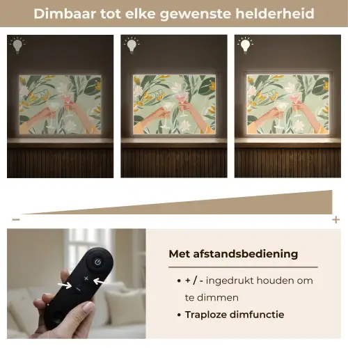 Glazen - Proosten - Bladeren - Groen Light Box met batterij (Wandlamp) middel -USP_dimbaarNL