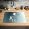 Kristal - Bloemen - Grijs Inductie beschermer vinyl 3mm klein -sfeer5