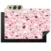 Terrazzo - Patroon - Roze Inductie beschemer met haakjes klein 777 -3d
