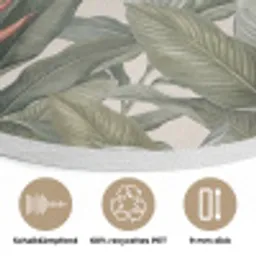 Tropisch - Planten - Modern - Groen Akoestische PET Vilt - Rond klein -closeup_DE