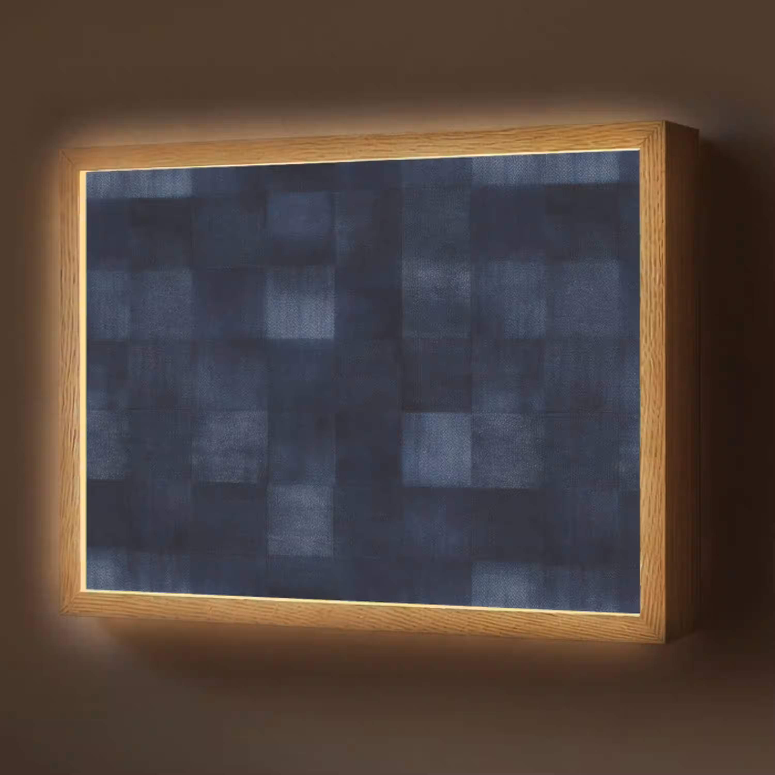 Patroon - Ruit - Marineblauw Light Box met batterij (Wandlamp) middel 907 -z3d_website