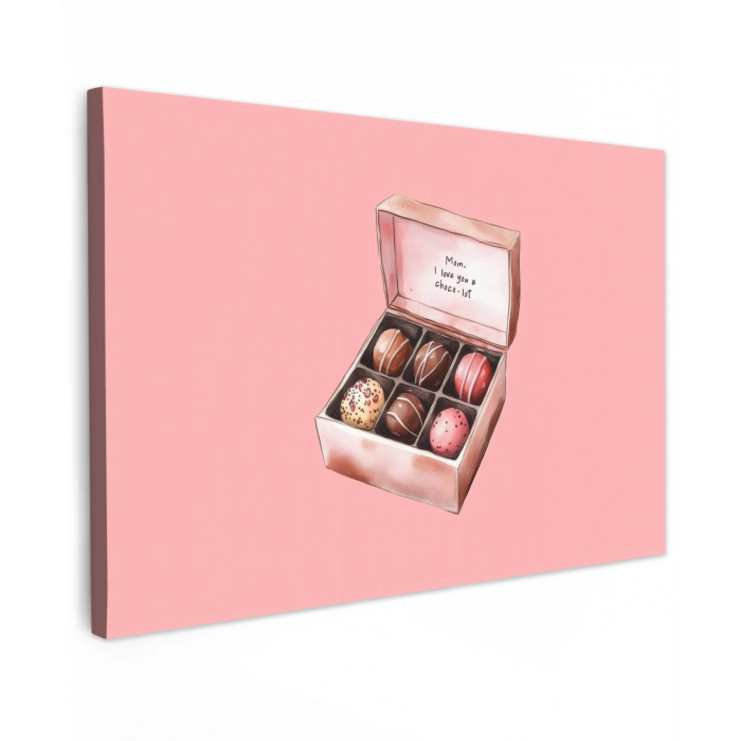 Doosje - Bonbons - Liefdevolle - Tekst Tuinposter op houten frame 2 cm dik middel -3d