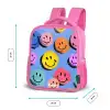 Een speels en kunstzinnig patroon van kleurrijke smileys Kinderrugzak - Roze middel -productfoto_formaten