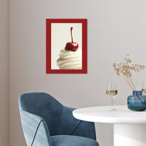 Cupcake - Kers - Rood poster papier klein -sfeer3