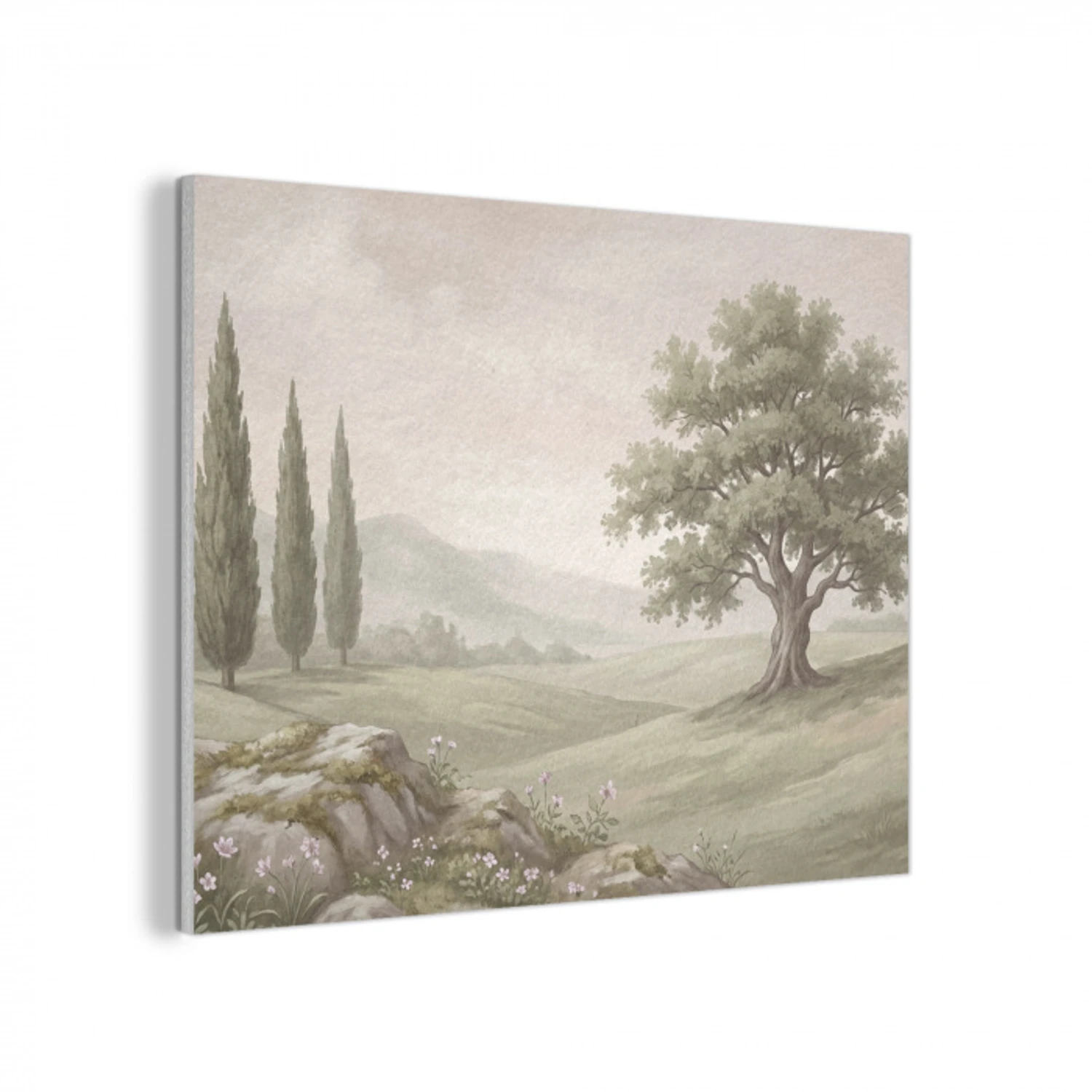 Heuvellandschap - Bomen - Natuur - Groen PET vilt klein -3d