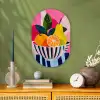 Fruit - Abstracte achtergrond - Roze Wandcirkel Ovaal Forex klein -sfeer2