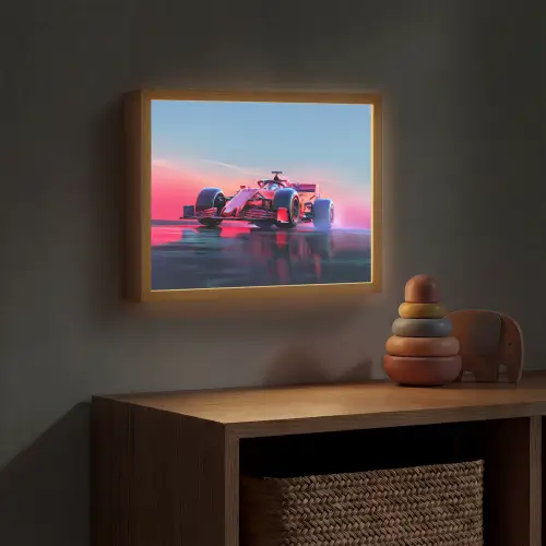 Formule 1 - Race  - Auto - Jongens Light Box met batterij (Wandlamp kind) middel -sfeer5_kind