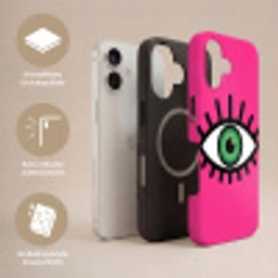 Minimalistisch - Oog - Roze Toughcase MagSafe Apple iPhone 17 klein -USP_Lagen_DE