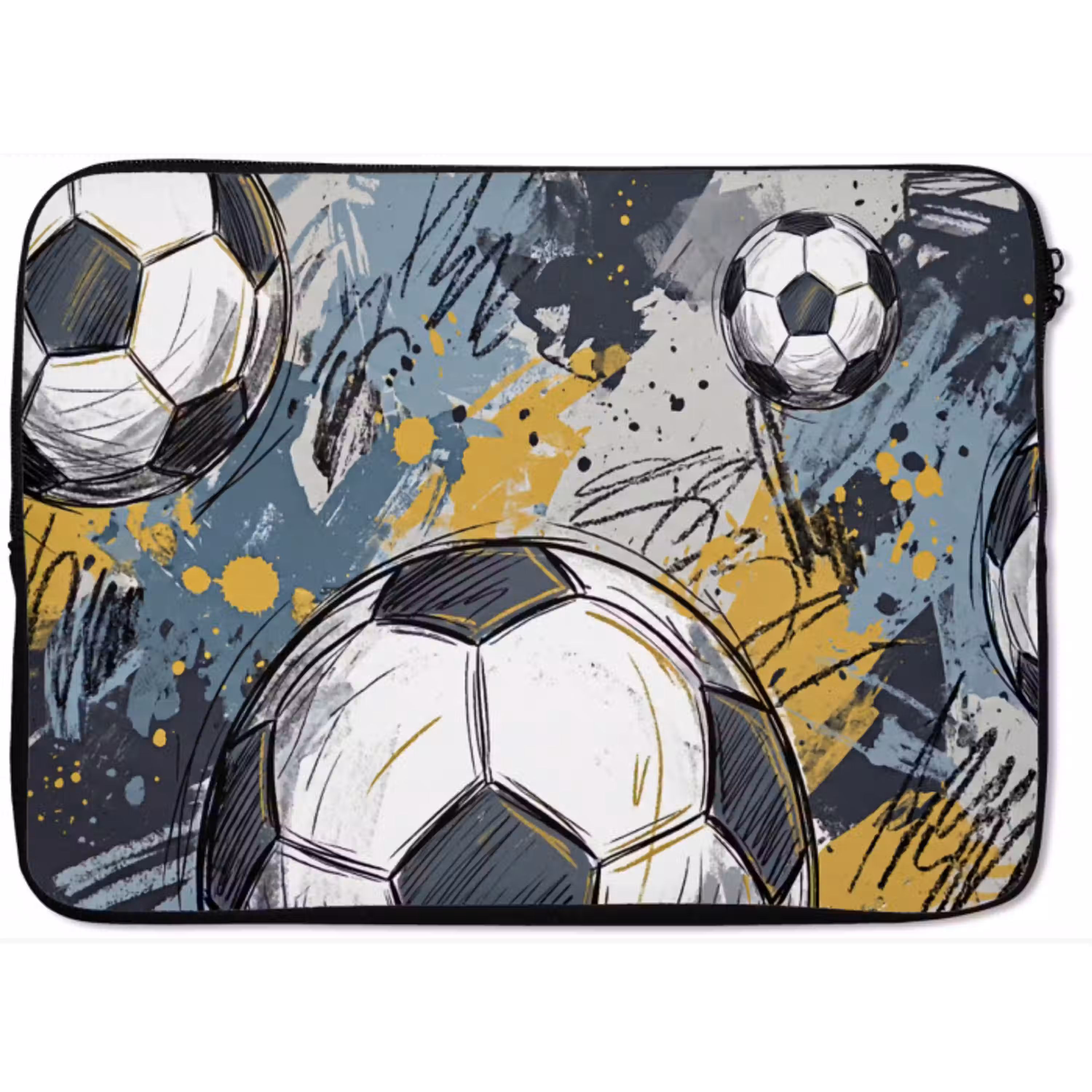 Voetbal - Abstract - Sport - Kleurrijk laptophoes neopreen klein -zkaufland3dotto