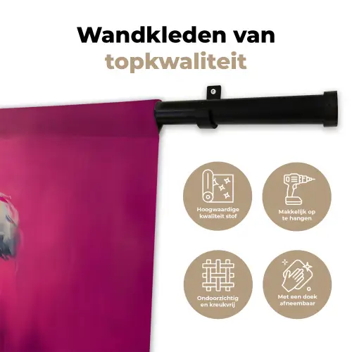 Pink - Hond - Bubbel Wandkleed katoen klein -sfeer2