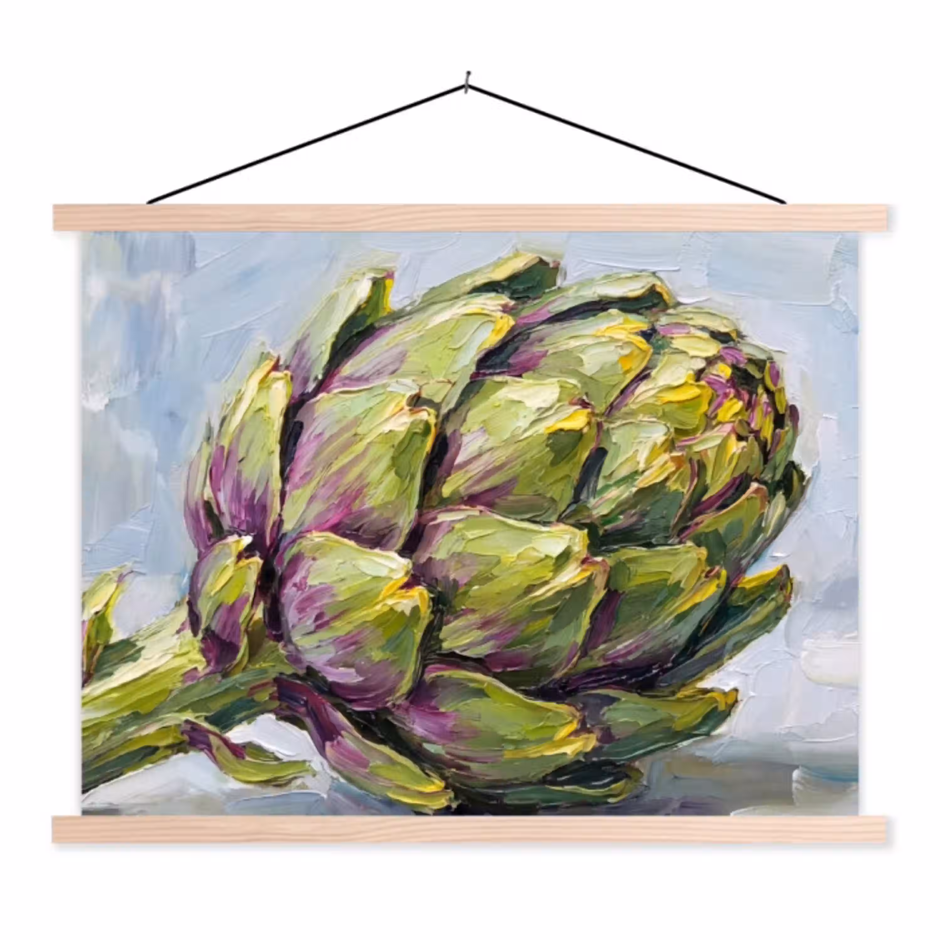 Eten - Artisjok - Modern textielposter latten blank klein -3d