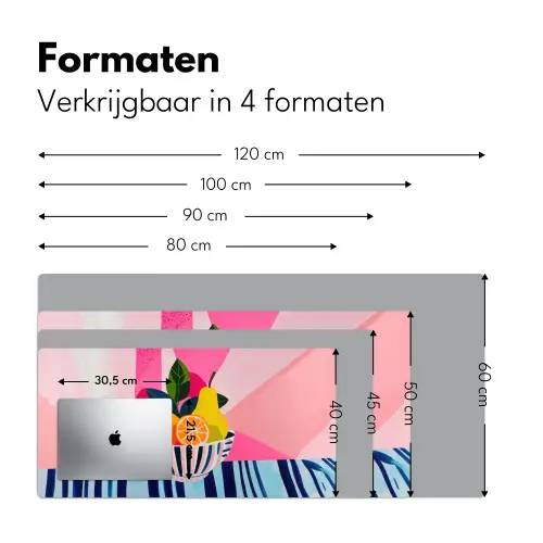 Fruit - Abstracte achtergrond - Roze Muismat XXL klein -sfeer5