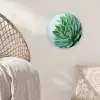 Vetplant - Bladeren - Groen - Wazig Wandcirkel kunststof plaat 5mm dik klein -sfeer5