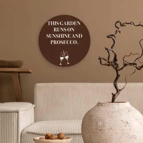Bruin - Zomer - Quote - Drinken Wandcirkel plexiglas klein -sfeer1